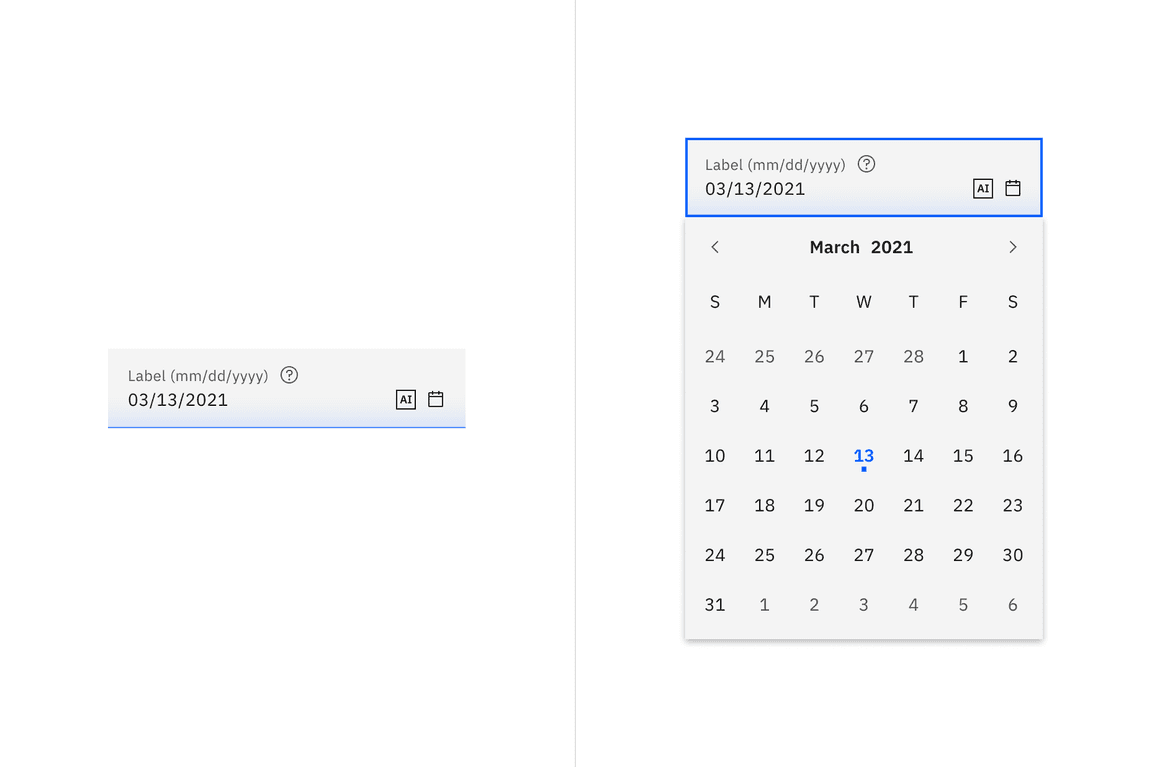 Fluid date picker with AI presence